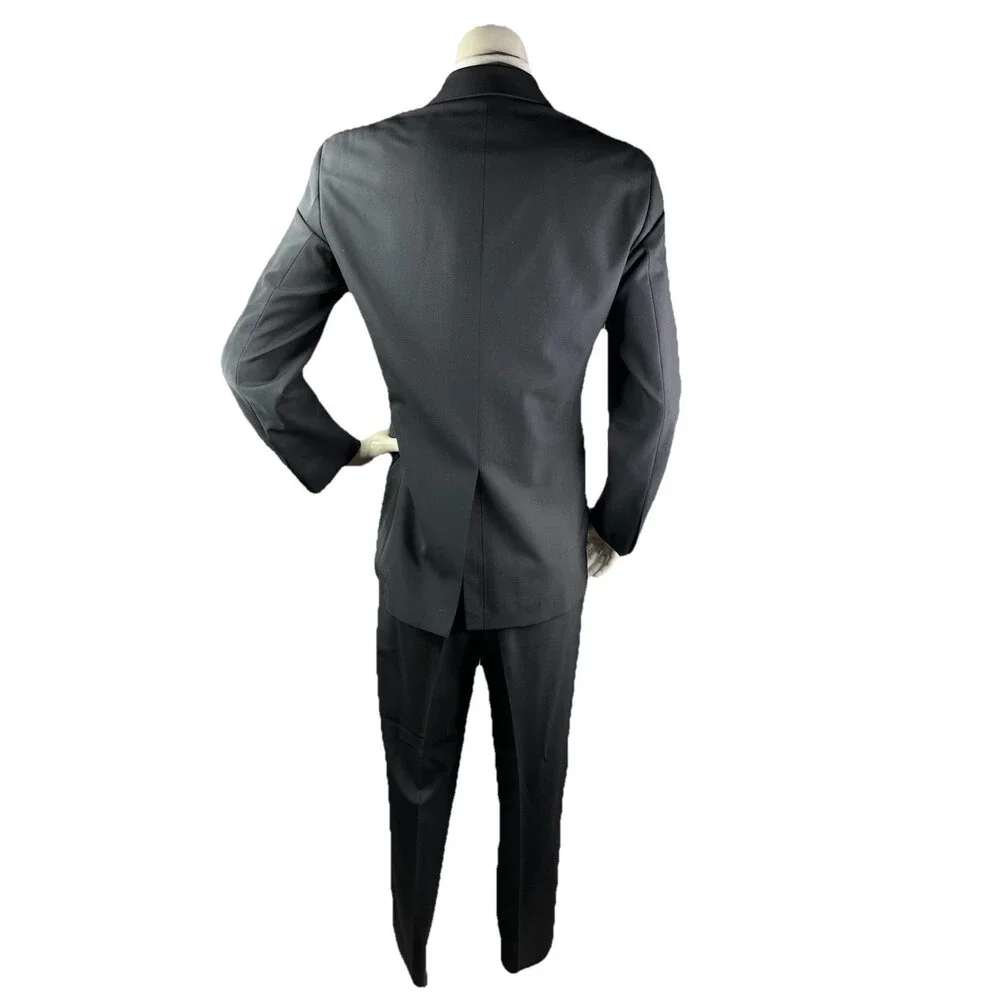 THEORY Premium Men’s 2pc Suit 38R 34x31 Recent 100% Wool Suit Jacket Pants Black